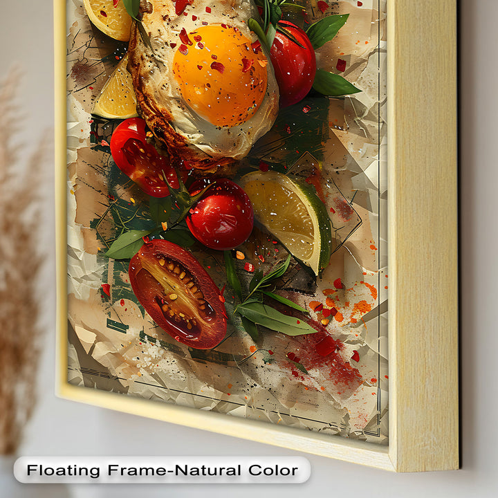 Spiegelei und Brathähnchen mit Kräutern - Food Painting