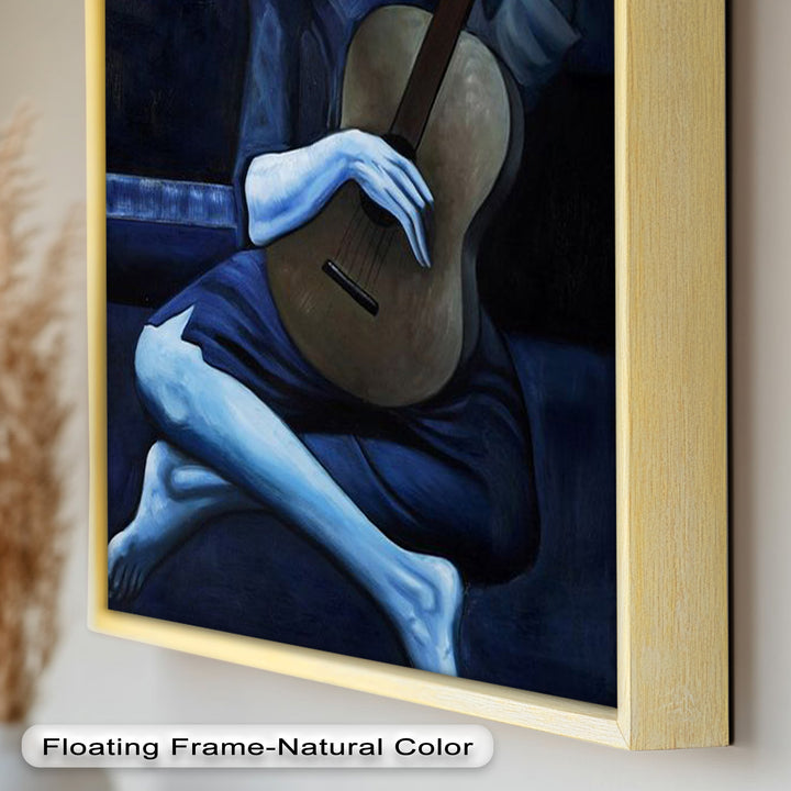 Melancholy Strings – Blue Period-Inspired Guitarist Oil Painting