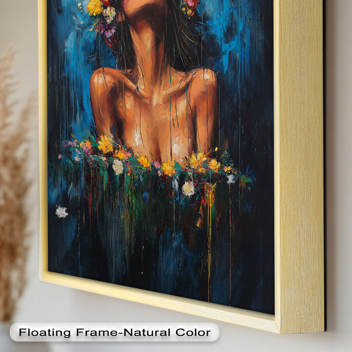 Floral Reverie – Ethereal Woman with Flower Crown Oil Painting