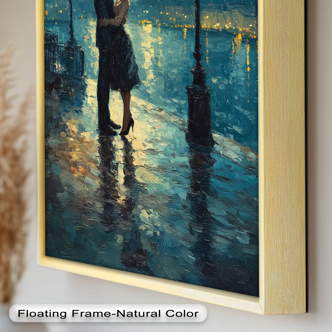 Romantic Couple Under Moonlight - Love Oil Painting
