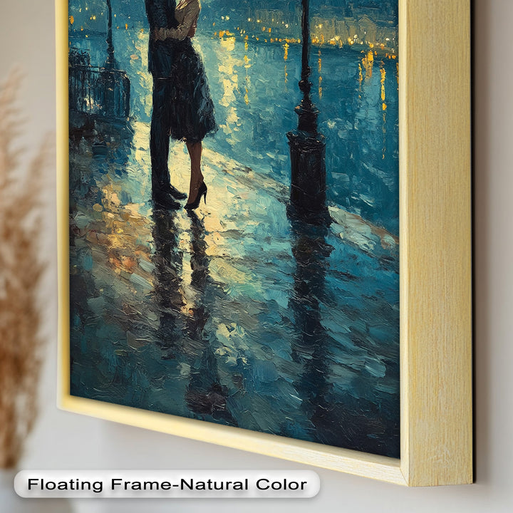 Romantic Couple Under Moonlight - Love Oil Painting