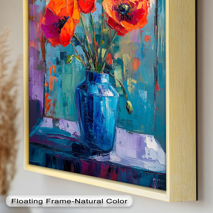 Crimson Blooms – Poppy Flower Oil Painting
