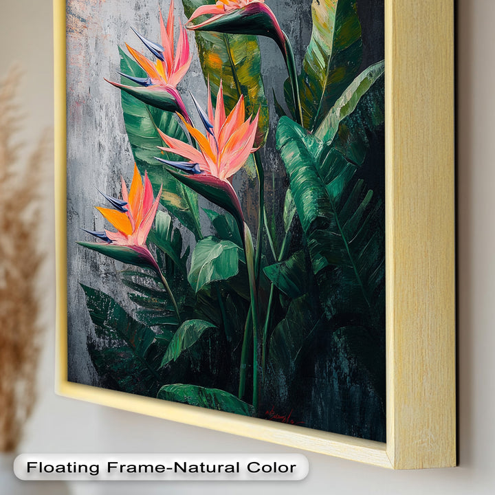 Tropical Flame – Bird of Paradise Botanical Oil Painting