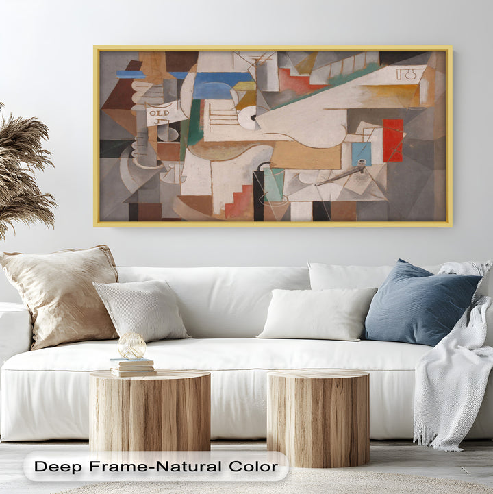 Geometric Cubist Composition Wall Art – Abstract Oil Painting