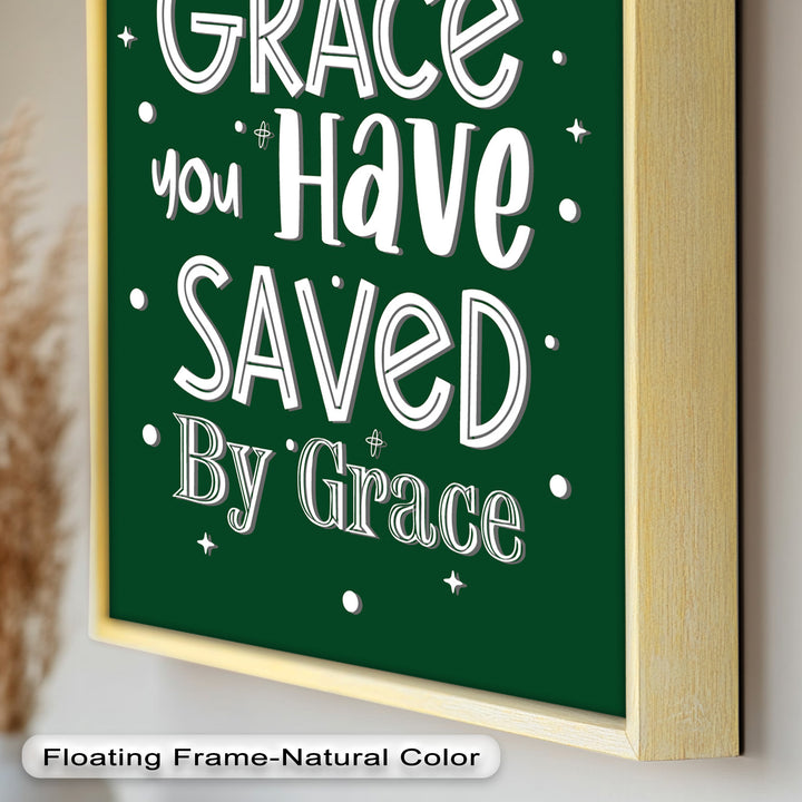 Saved by Grace – Christian Bible Verse Oil Painting