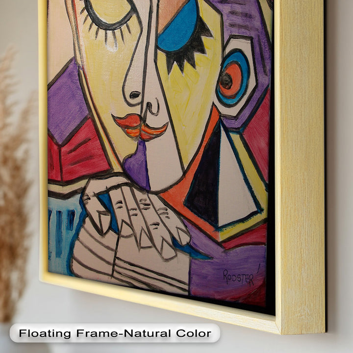 Unified Gaze – Dual Expression Abstract Picasso Oil Painting