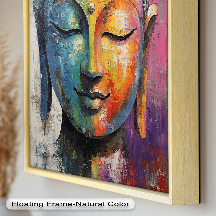 Colorful Buddha Wall Art – Religious Oil Painting