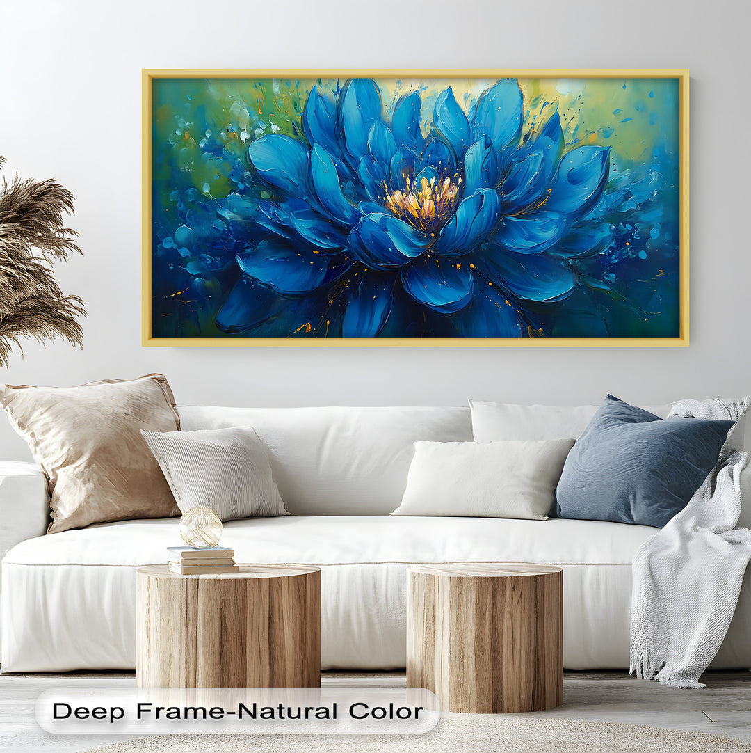 Golden-Centered Lotus in Bloom - Flower Oil Painting