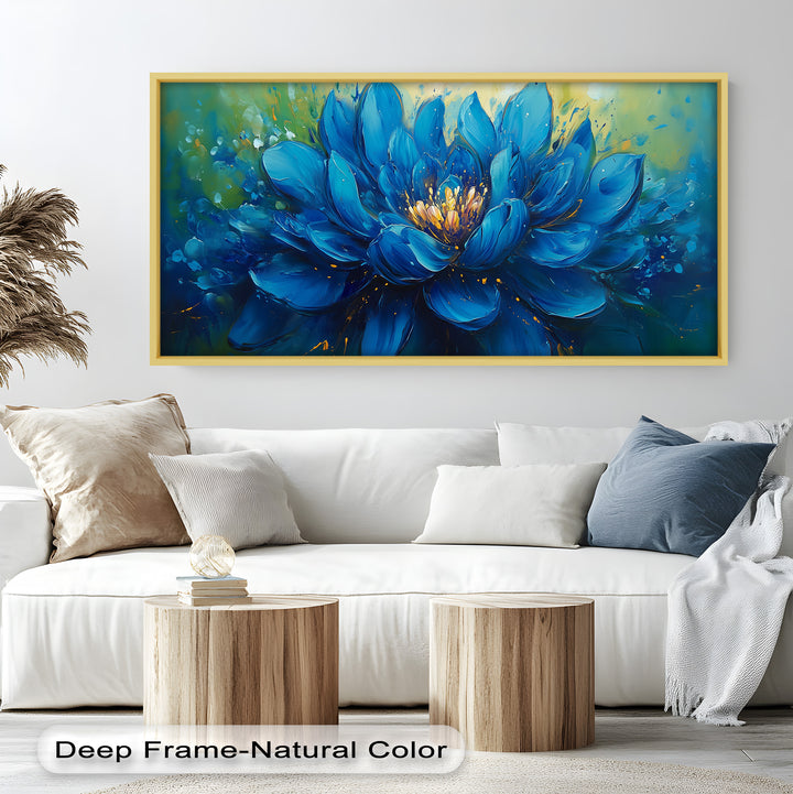 Golden-Centered Lotus in Bloom - Flower Oil Painting