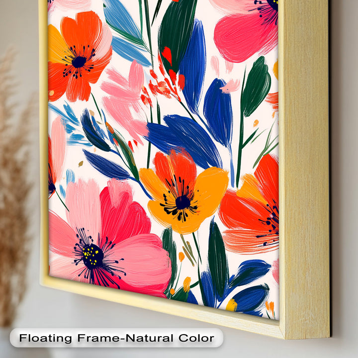Joyful Bloom Burst – Lebendiges abstraktes Blumenölgemälde