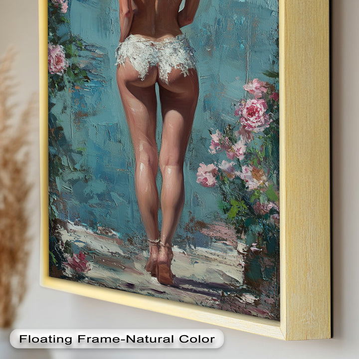 Garden Muse – Romantic Floral Nude Oil Painting