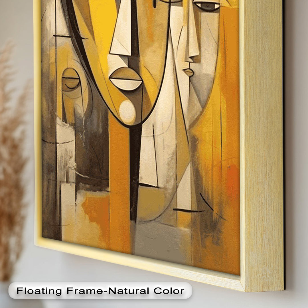 Amber Contours – Abstract Portrait Series in Picasso Oil Painting