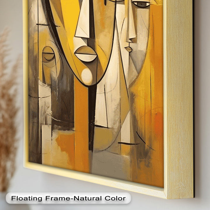 Amber Contours – Abstract Portrait Series in Picasso Oil Painting