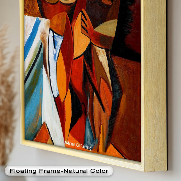 Abstract Embrace Wall Art – Cubist Oil Painting