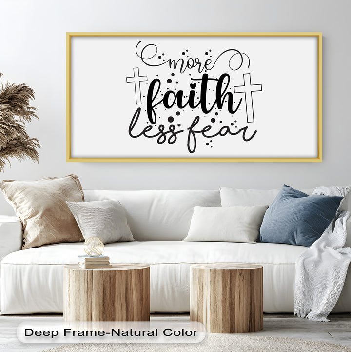 Modern Christian Typography Art – “Faith Over Fear” Whimsical Oil Wall Decor
