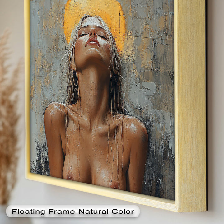 Haloed Grace – Ethereal Nude Portrait Oil Painting