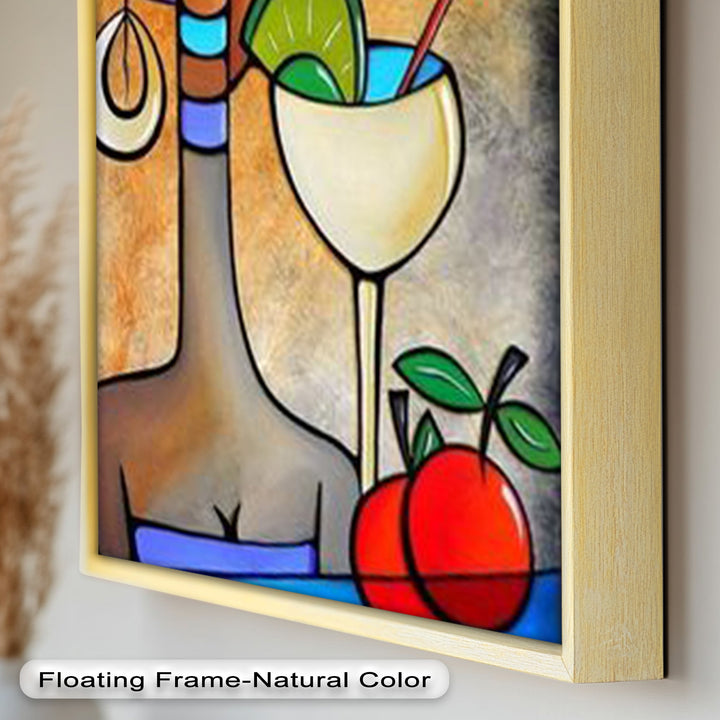 Tropical Gaze – Lebendiges Cocktail Muse Picasso Ölgemälde