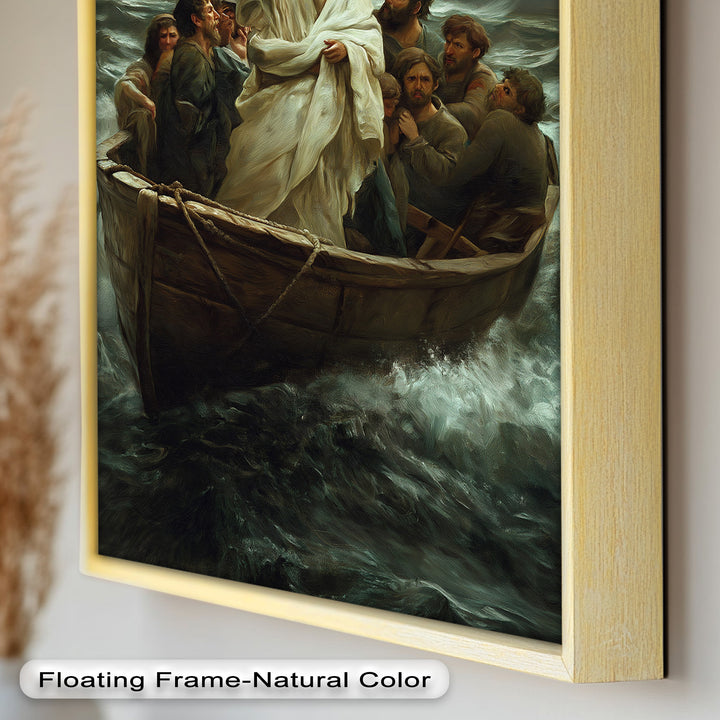 Jesus Calming the Storm Wall Art – Religious Oil Painting