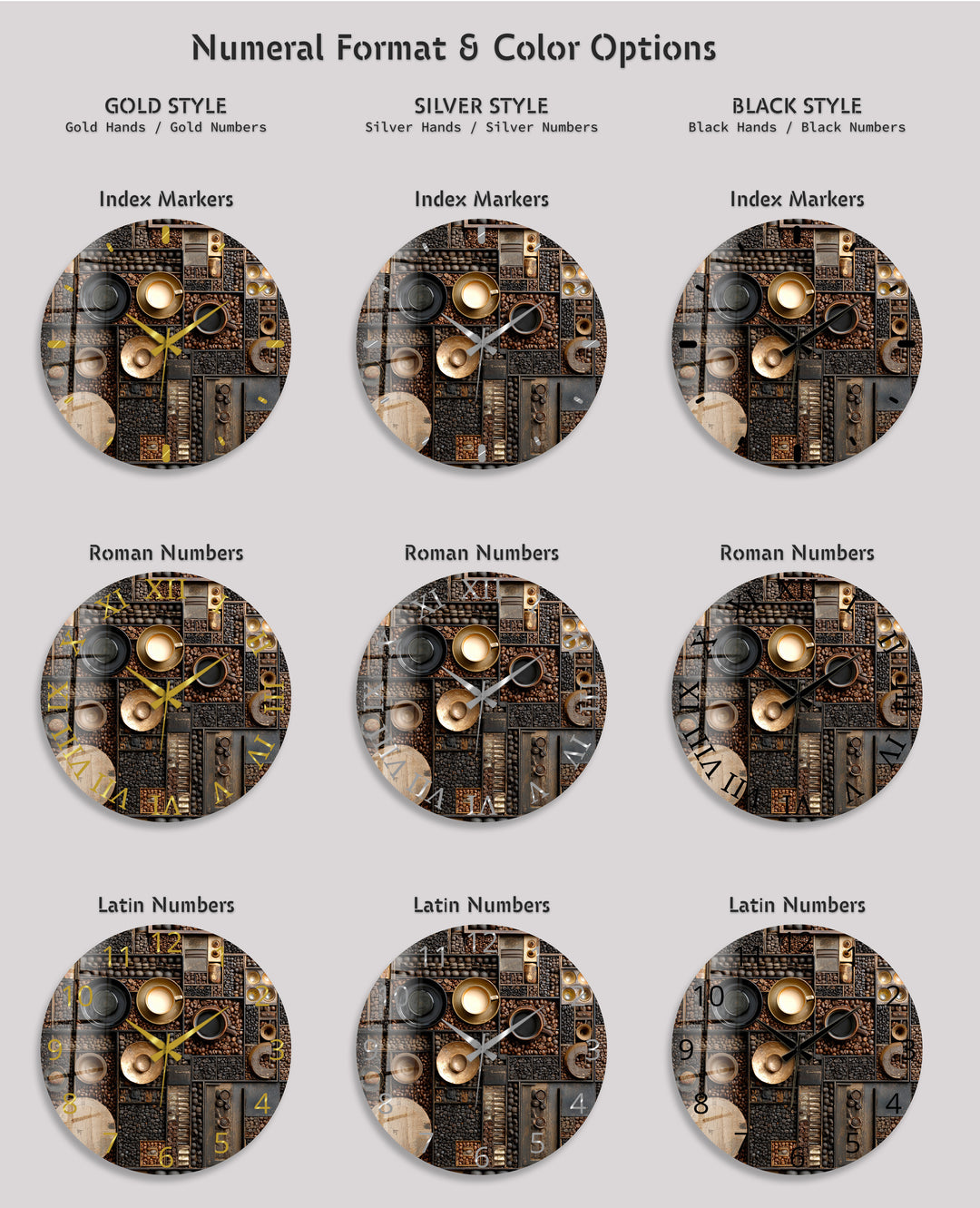 Kaffeebohnen-Glas-Wanduhr – rustikale Kaffee-Bar-Dekoration