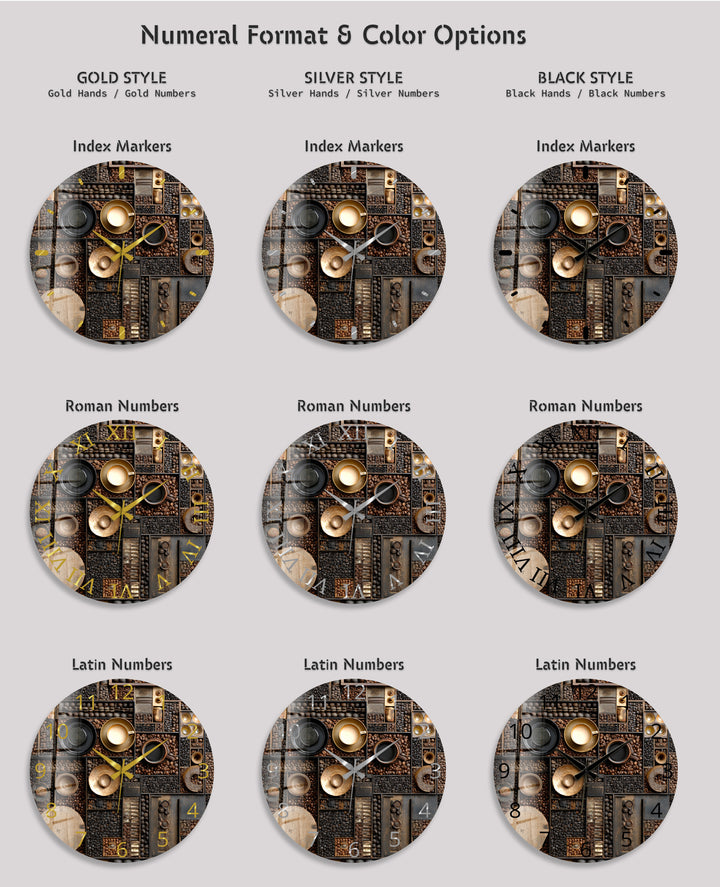 Kaffeebohnen-Glas-Wanduhr – rustikale Kaffee-Bar-Dekoration