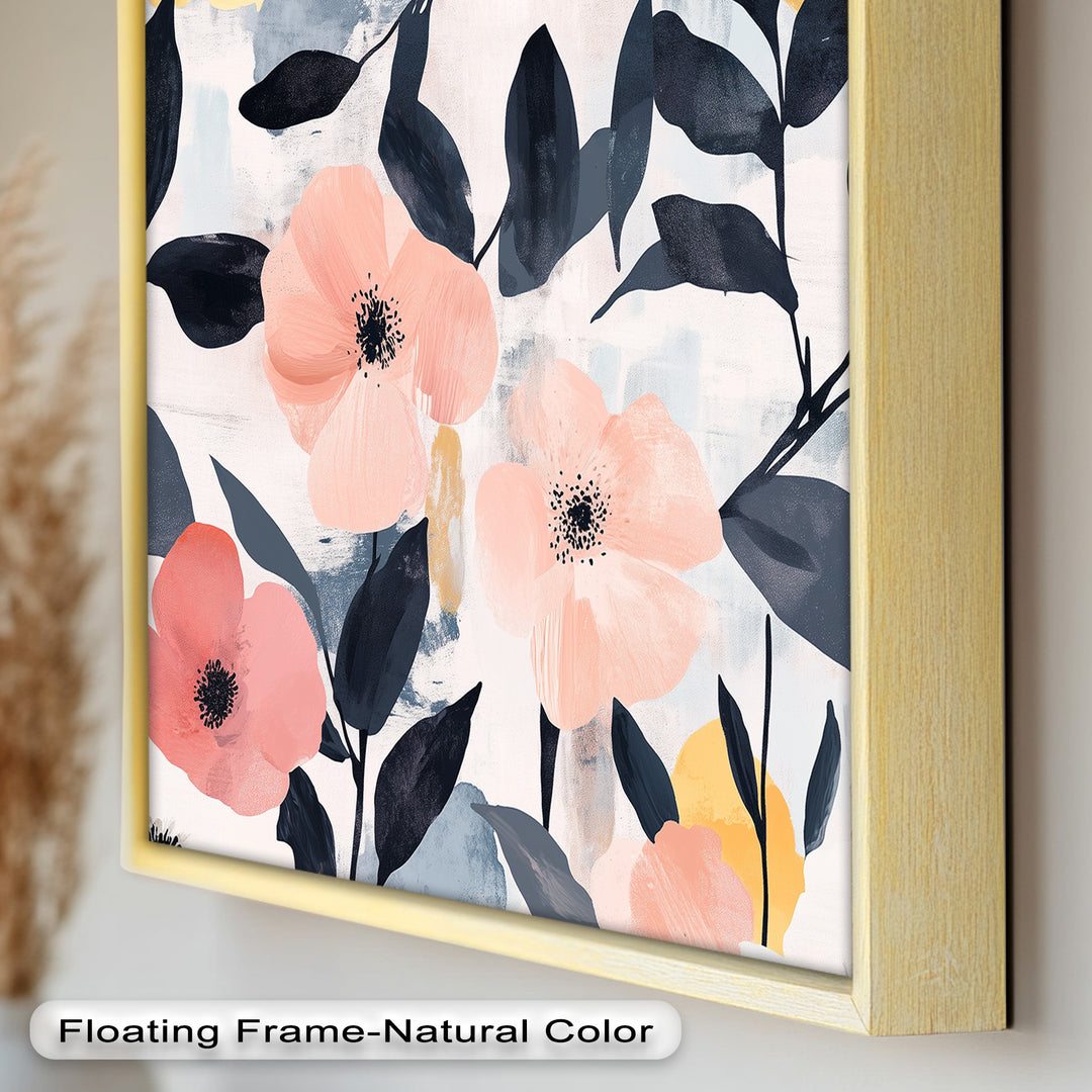 Soft Harmony – Peach and Mustard Floral Oil Painting