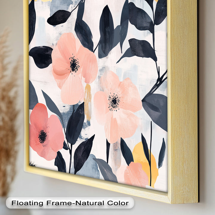 Soft Harmony – Peach and Mustard Floral Oil Painting