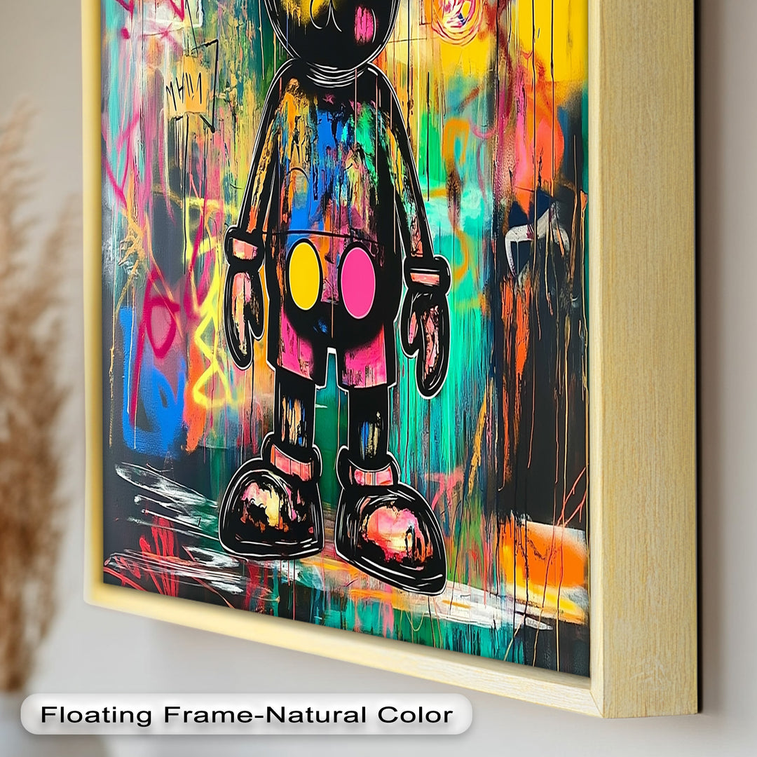 Crowned Chaos – Neon Royal KAWS Oil Painting