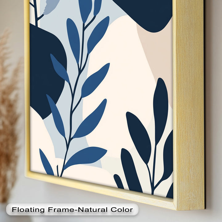 Indigo Serenity – Minimalist Botanical Oil Painting