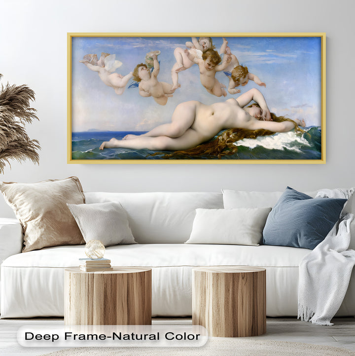 Birth of Beauty – Mythological Sea Nymph and Cherubs Oil Painting