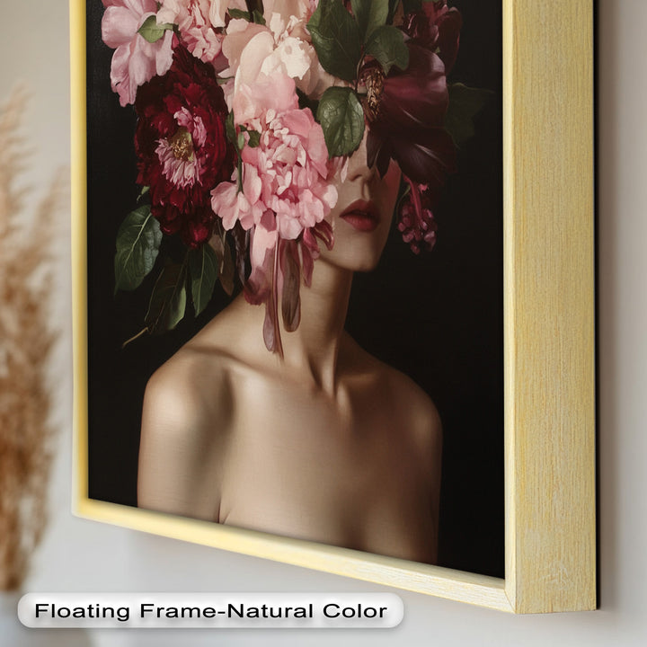 Blossom Veil – Romantic Floral Portrait Oil Painting