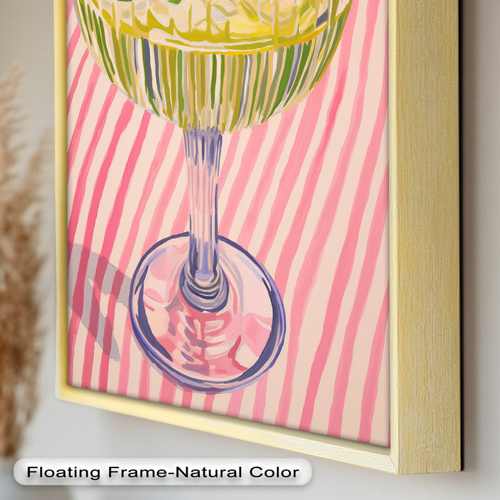 Lime Cocktail Pop Art – Modern Pink Kitchen Decor Oil Painting