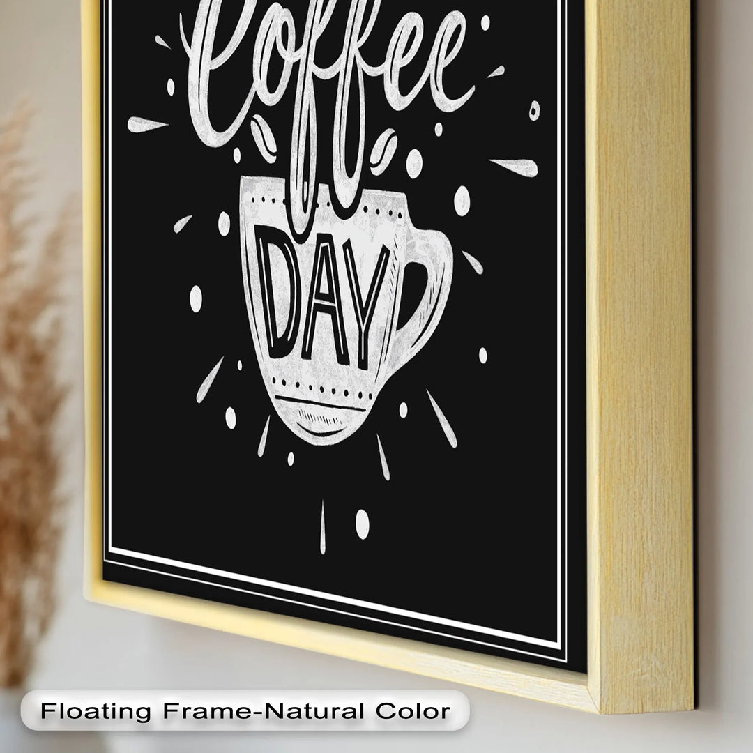 Happy Coffee Day – Fun Typography Oil Painting - MyPhotoStation