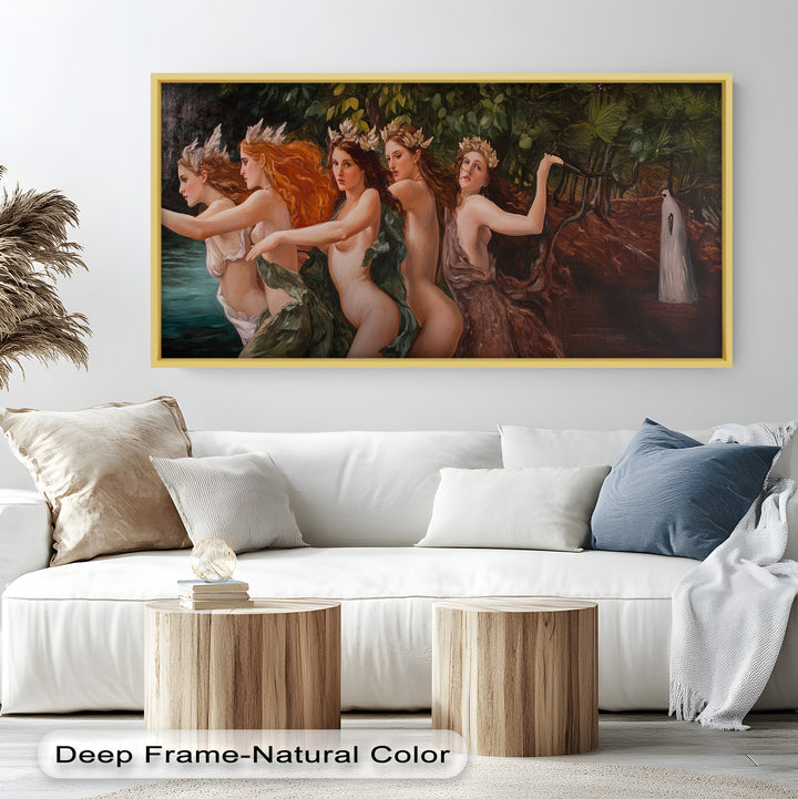 The Enchanted Procession – Mythological Forest Nymphs Oil Painting