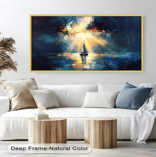 Sunset Beams – Boat Oil Painting - MyPhotoStation