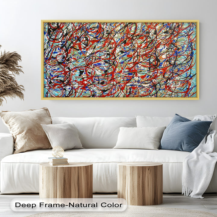 Energetic Action Painting Wall Art – Abstract Oil Painting