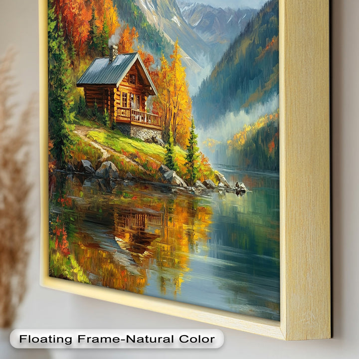 Herbst-Retreat – Berghütte am Lake Hudson River Ölgemälde