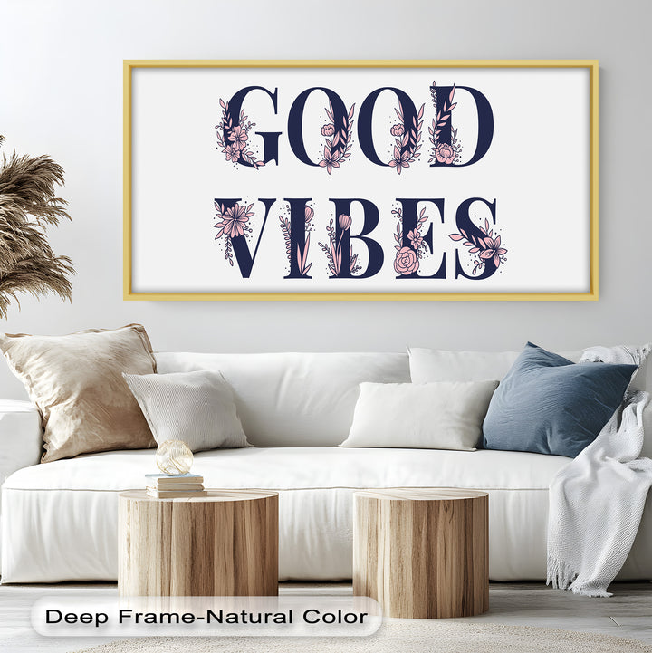 Gute Stimmung – Florale Typografie Ölgemälde