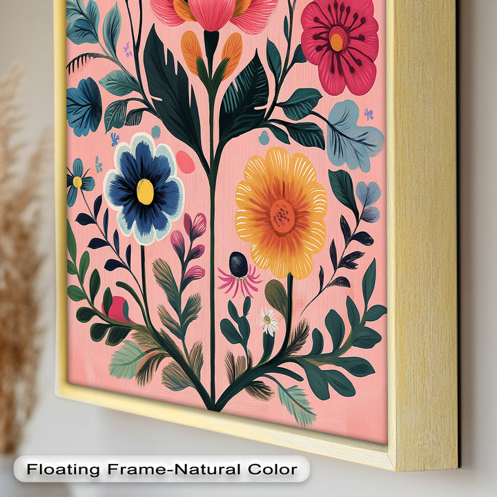 Blossom Carnival – Whimsical Boho Flower Oil Painting