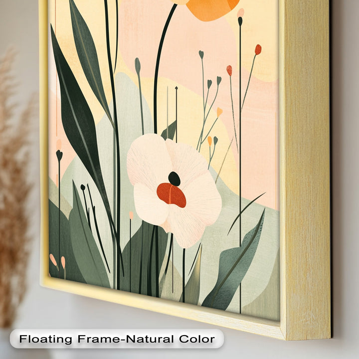 Sonnengeküsstes Trio – Minimalistisches florales Ölgemälde