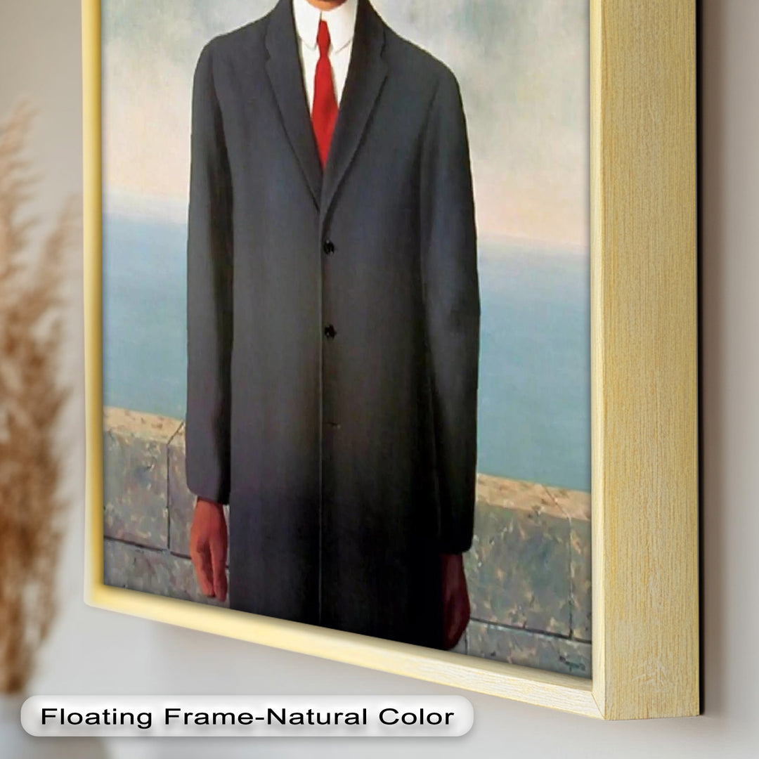 The Hidden Face – Surrealist Gentleman with Green Apple Oil Painting