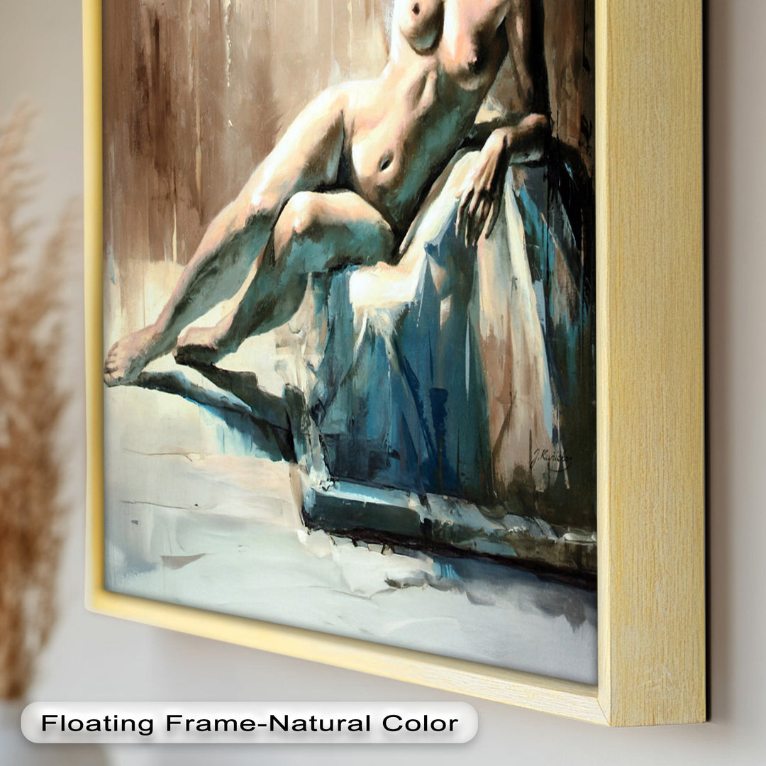 Echoes of Light – Modern Reclining Nude Oil Painting