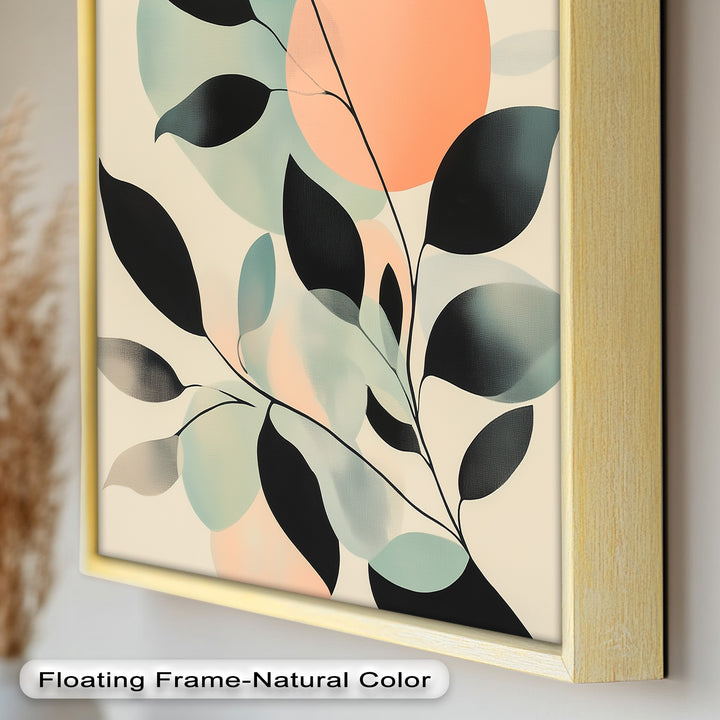 Blush Eclipse – Minimalist Botanical Silhouette Oil Painting