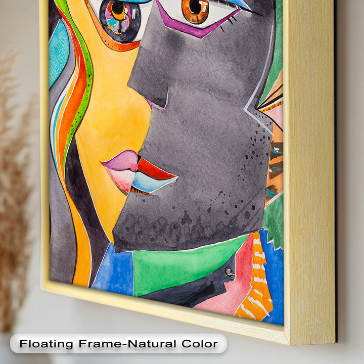 Dual Visions – Vibrant Abstract Faces Picasso Oil Painting