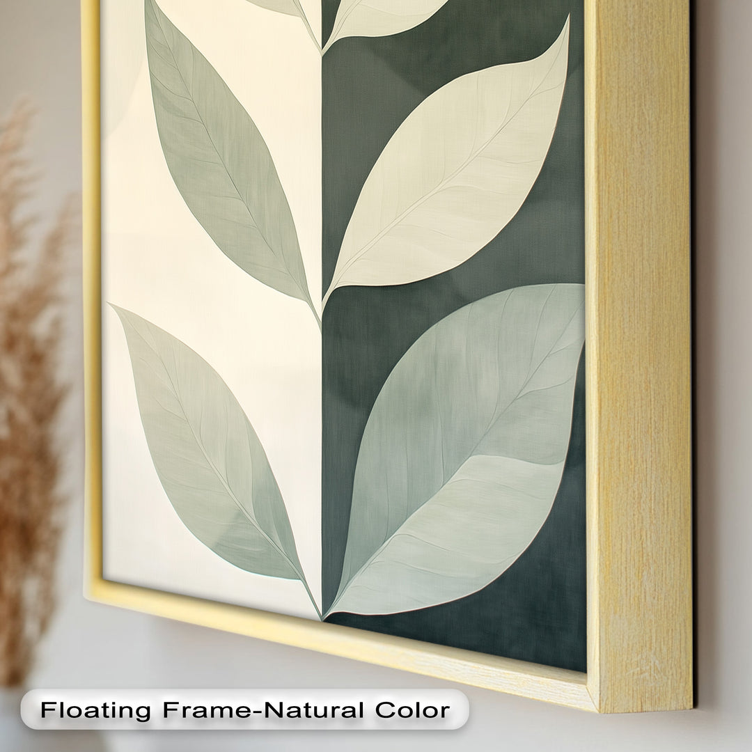 Minimalist Leaf  – Monochrome Botanical Oil Painting