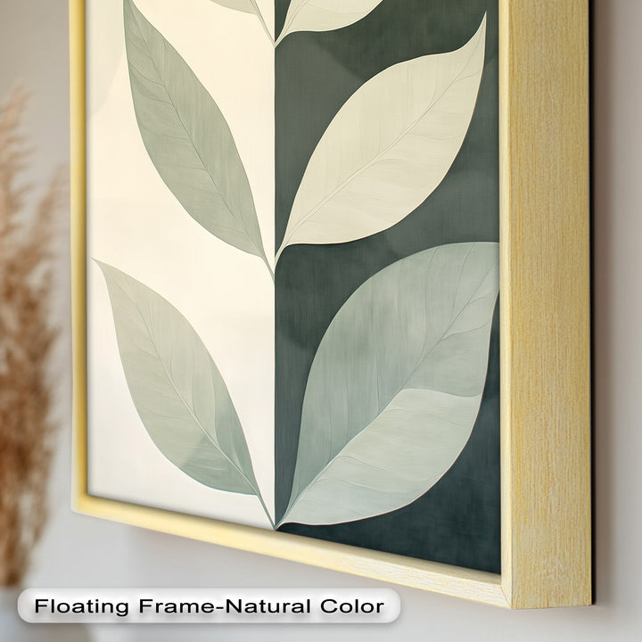 Minimalist Leaf  – Monochrome Botanical Oil Painting