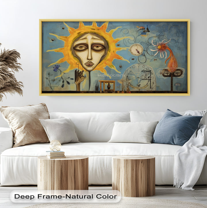 Solar Mindscape – Surreales Sonnengesicht-Ölgemälde von Picasso
