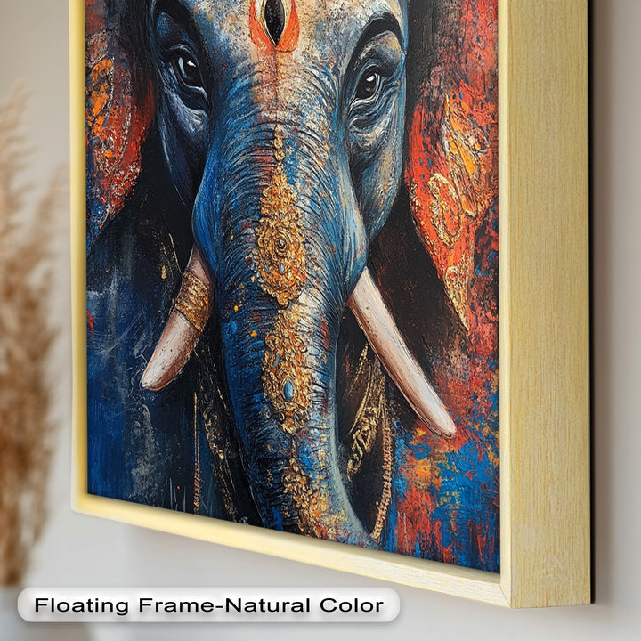 Lord Ganesha Wandkunst – Religiöses Ölgemälde