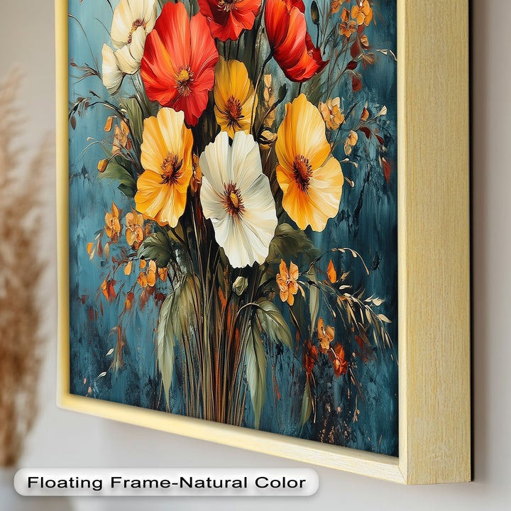 Vibrant Harmony – Multicolored Bloom Bouquet Flower Oil Painting