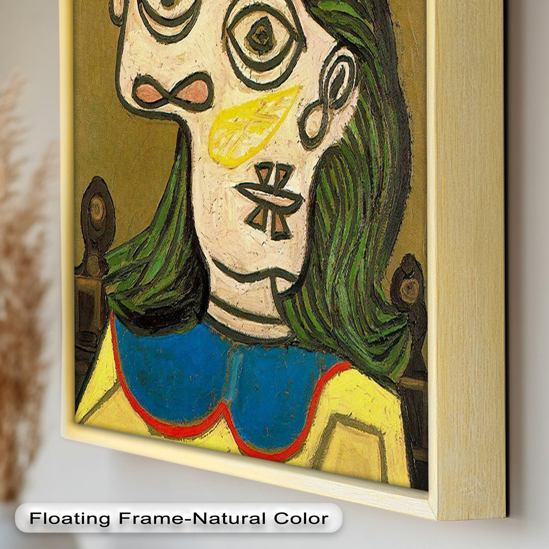 Whimsical Hat – Abstract Female Portrait with Flower Detail Picasso Oil Painting
