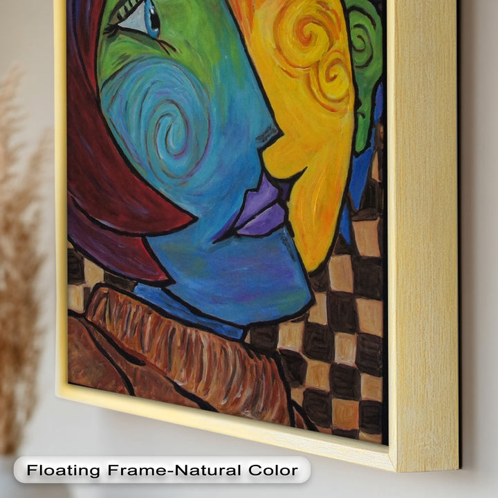 Dual Emotions – Vibrant Abstract Portrait Picasso Oil Painting